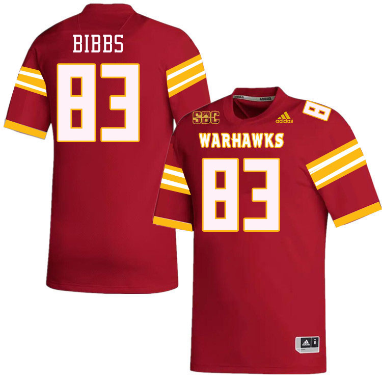 #83 Jonathan Bibbs Louisiana-Monroe Warhawks College Football Jerseys Stitched-Red